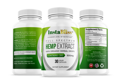 InstaBliss™ CBD Full Spectrum 500mg Capsules A Higher Level Of Nutrition™