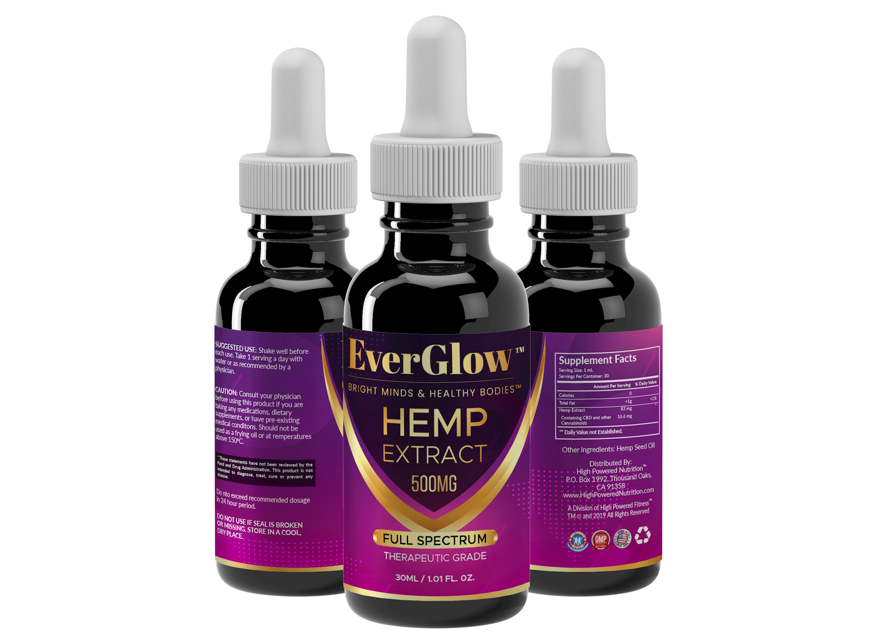 EverGlow™ CBD Full Spectrum 500mg Tincture Drops Bright Minds & Healthy Bodies™