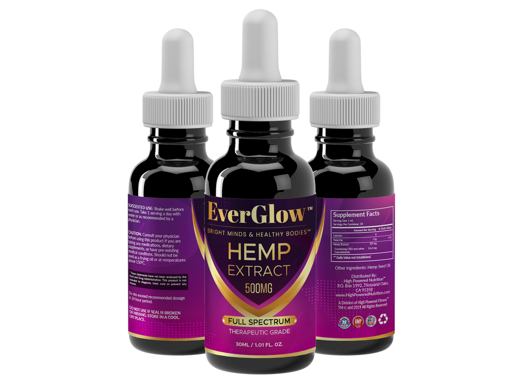 EverGlow™ CBD Full Spectrum 500mg Tincture Drops Bright Minds & Healthy Bodies™