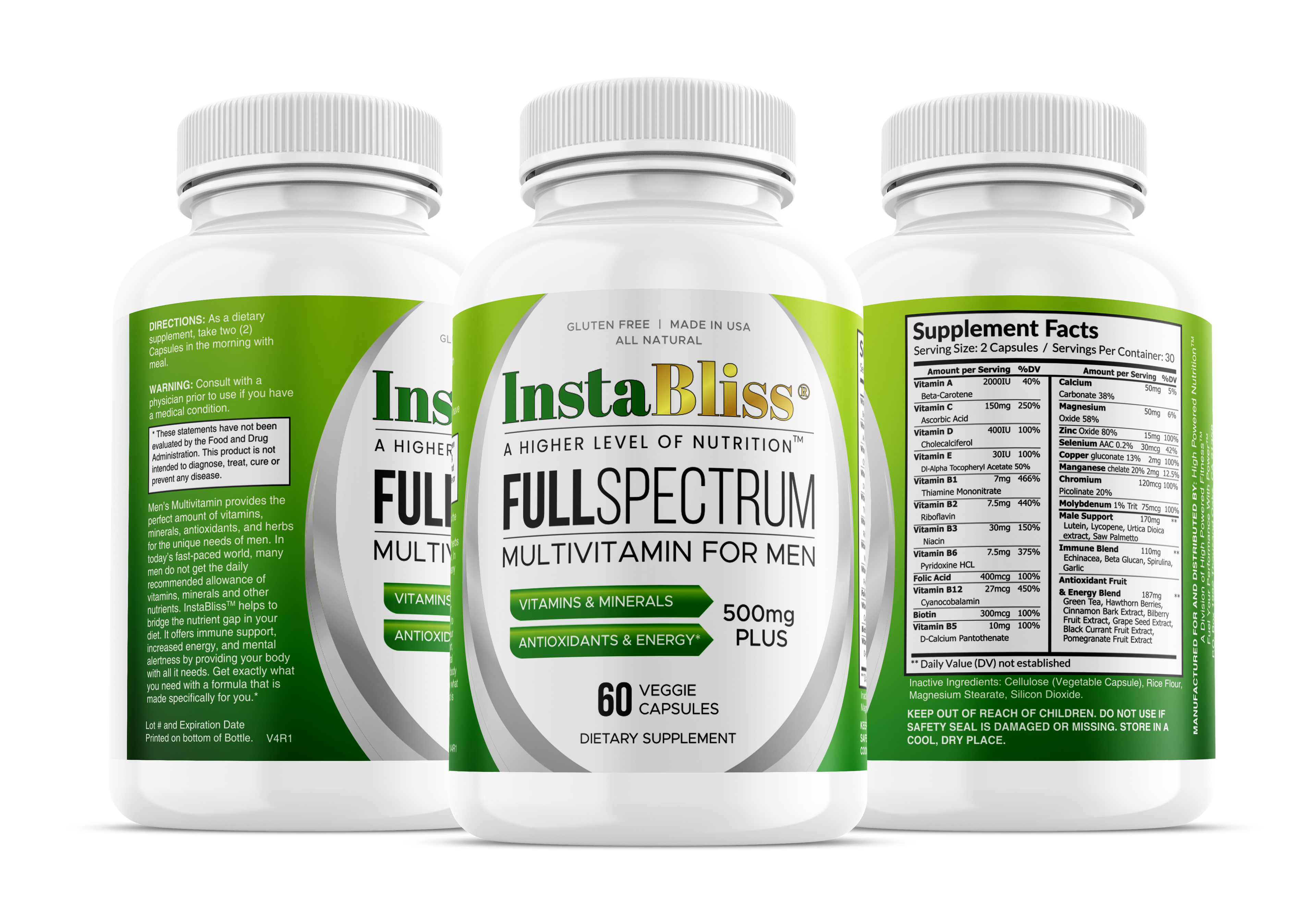 InstaBliss™ Full Spectrum Multivitamin for Men, A Higher Level of Nutrition™
