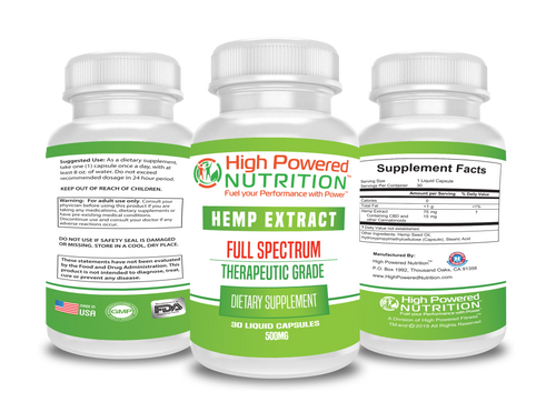 High Powered Nutrition™ CBD Full Spectrum 500mg Capsules Fuel Your Performance With Power™