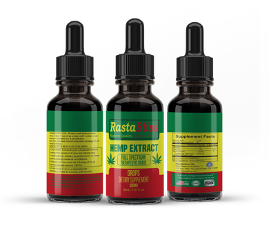 RastaBliss™ CBD Full Spectrum 500mg Tincture Drops Highest Quality Optimal Results™