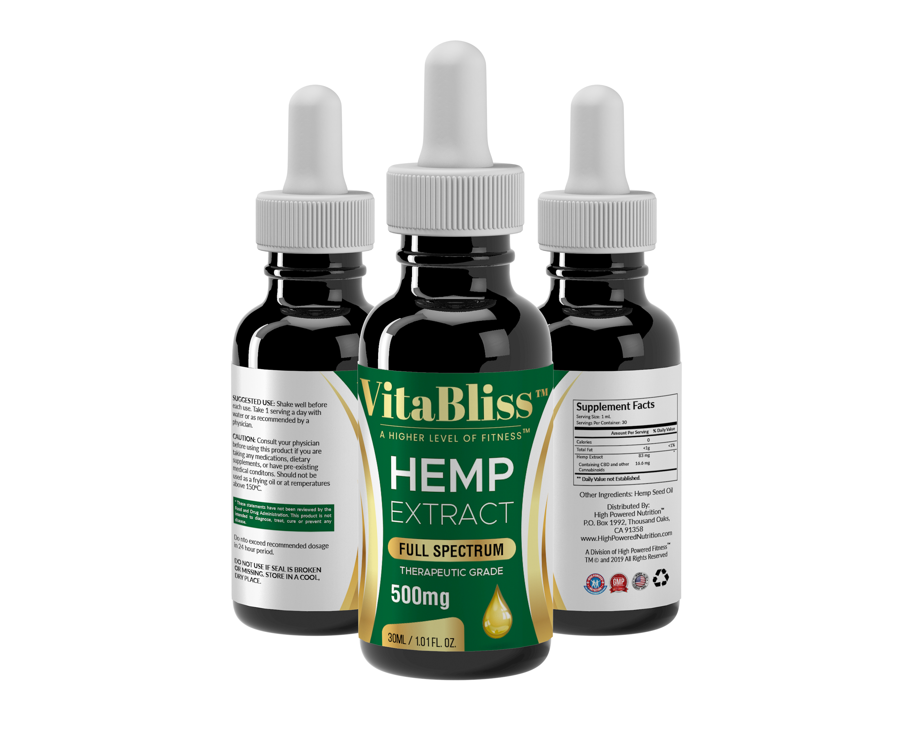 VitaBliss™ CBD Full Spectrum 500mg Tincture Drops A Higher Level Of Fitness™