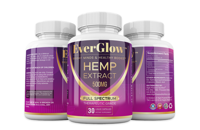 EverGlow ™ CBD Full Spectrum 500mg Capsules Bright Minds & Healthy Bodies™